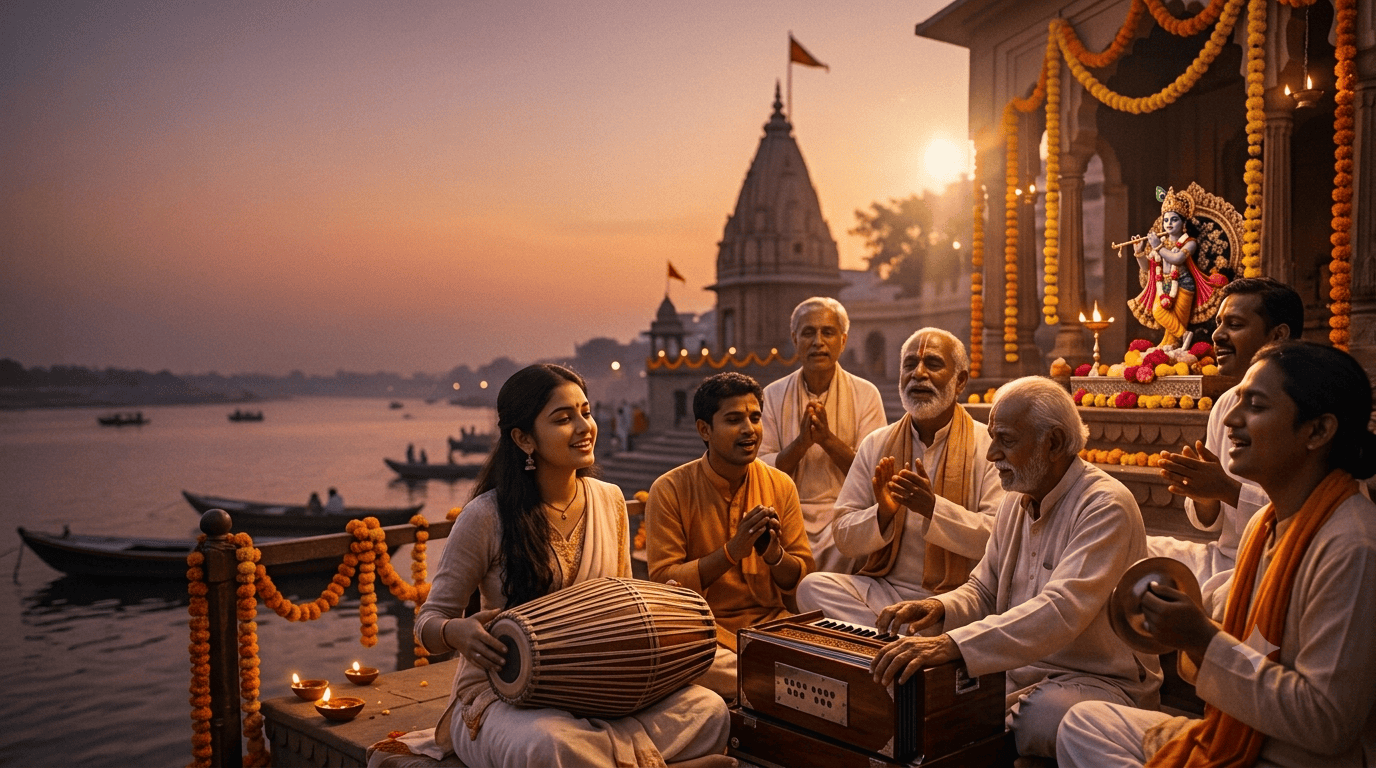 कृष्ण की सतत स्मृति: भक्ति को अपने जीवन में कैसे शामिल करें krishna kirtan on the ganges