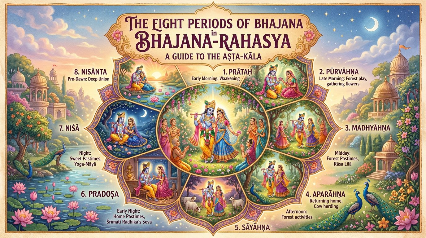 The Eight Periods of Bhajana in Bhajana-rahasya: A Guide to the Aṣṭa-kāla 8 periods of bhajana