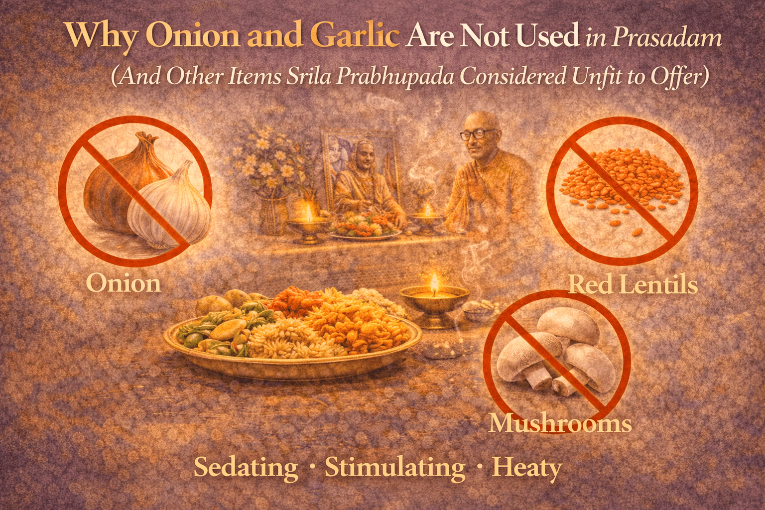 why onions and garlics are not used in prasadam