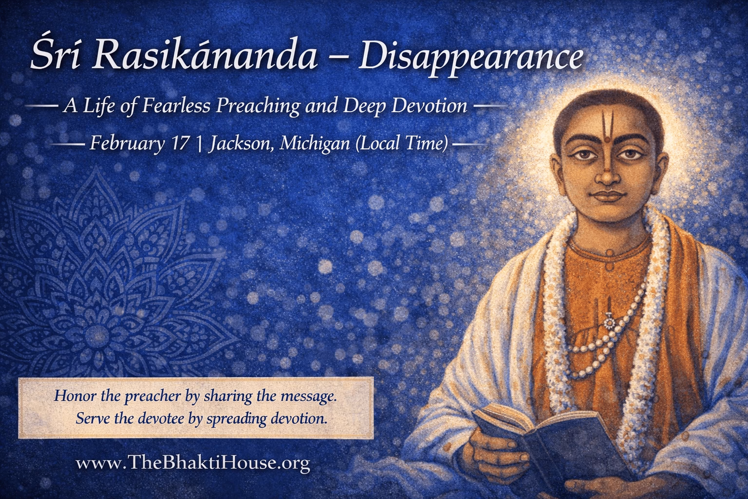 Śrī rasikananda disappearance