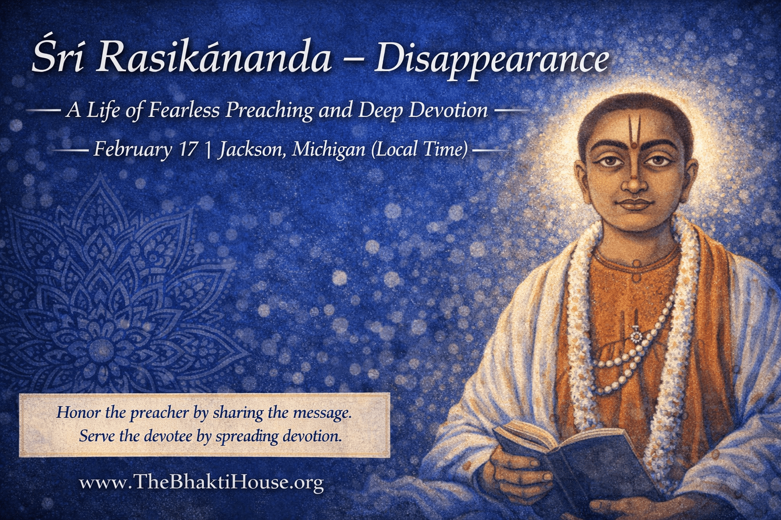 Śrī rasikananda disappearance