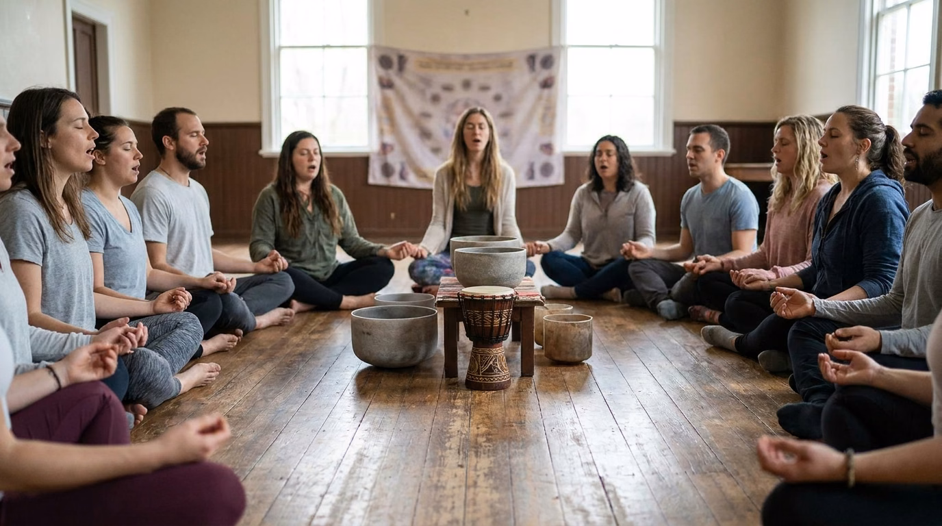Hare Krishna Devotees Chanting Together